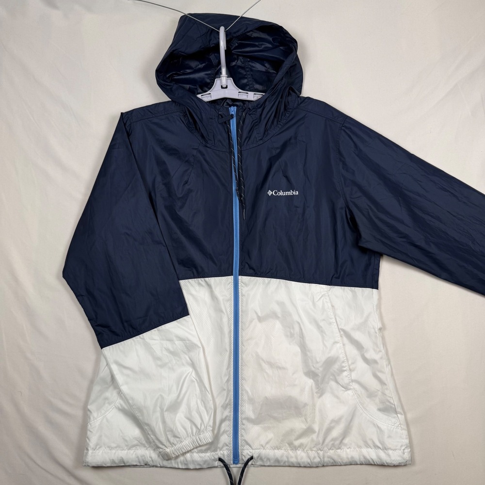 Columbia Flash Forward Windbreaker Jacket Navy White Colorblock KL3010 Large